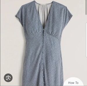 Abercrombie & Fitch Blue Sleeveless V-Neck Sundress